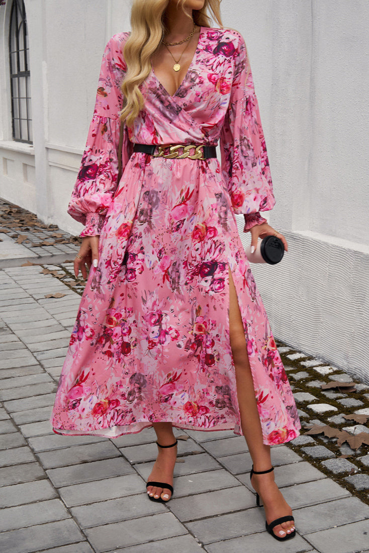 Vibrant Floral Print Maxi Dress