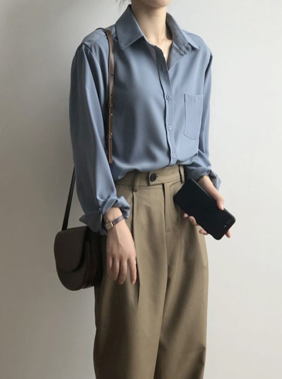 Chic Long Sleeve Lapel Shirt