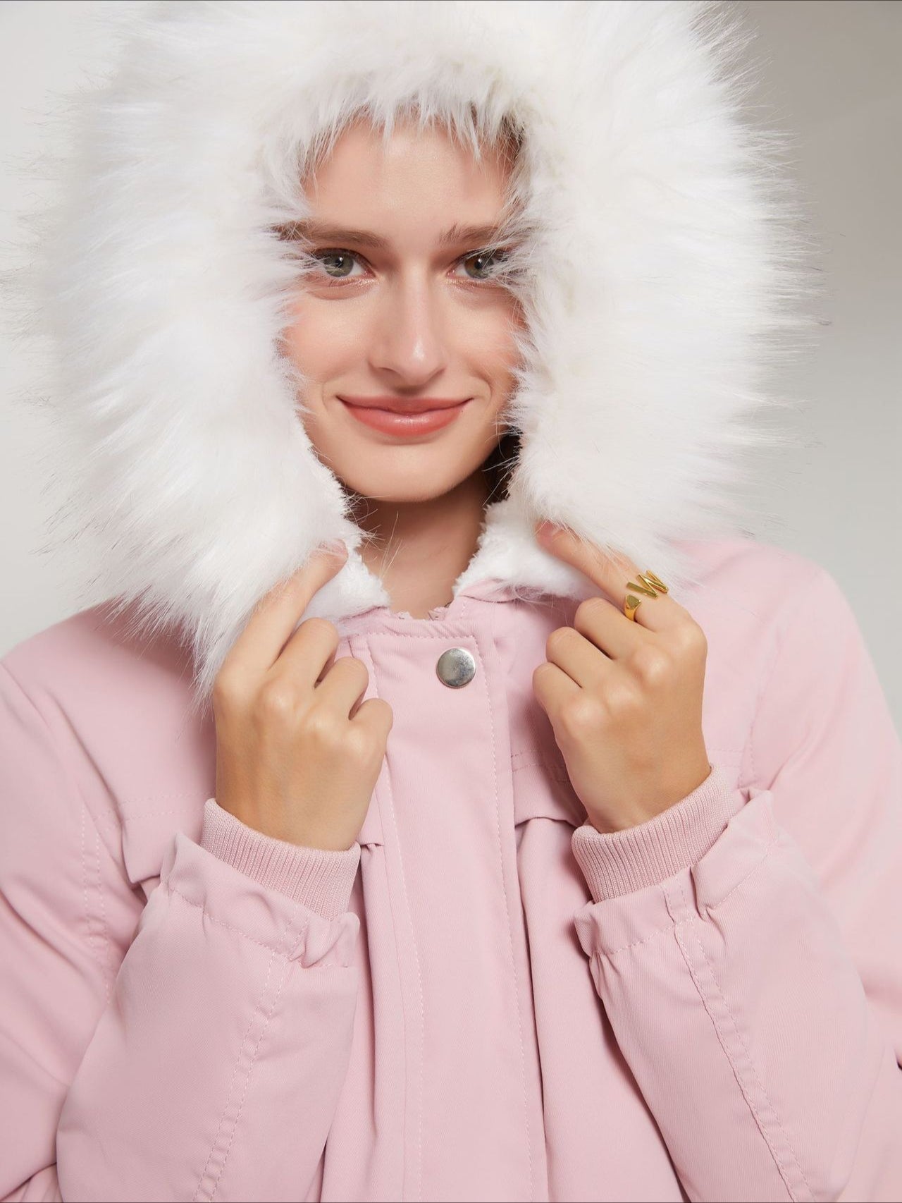 Parka Damen Mit Fellkapuze – Warme Winterjacke Mit Taillenzug