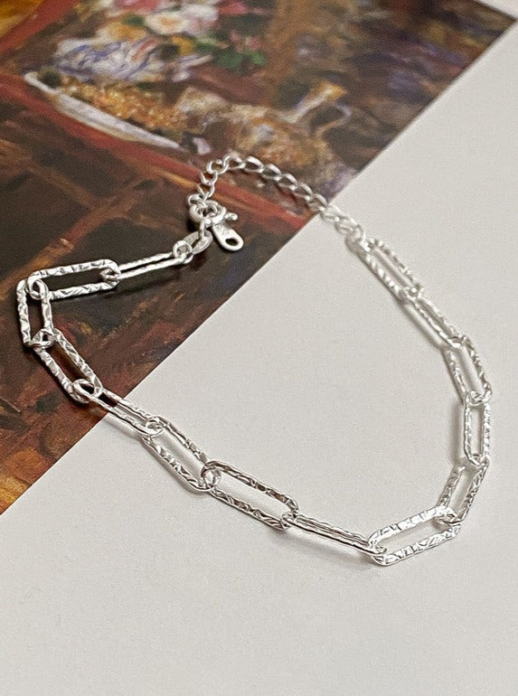 Pulsera de plata de estilo italiano sencilla y elegante