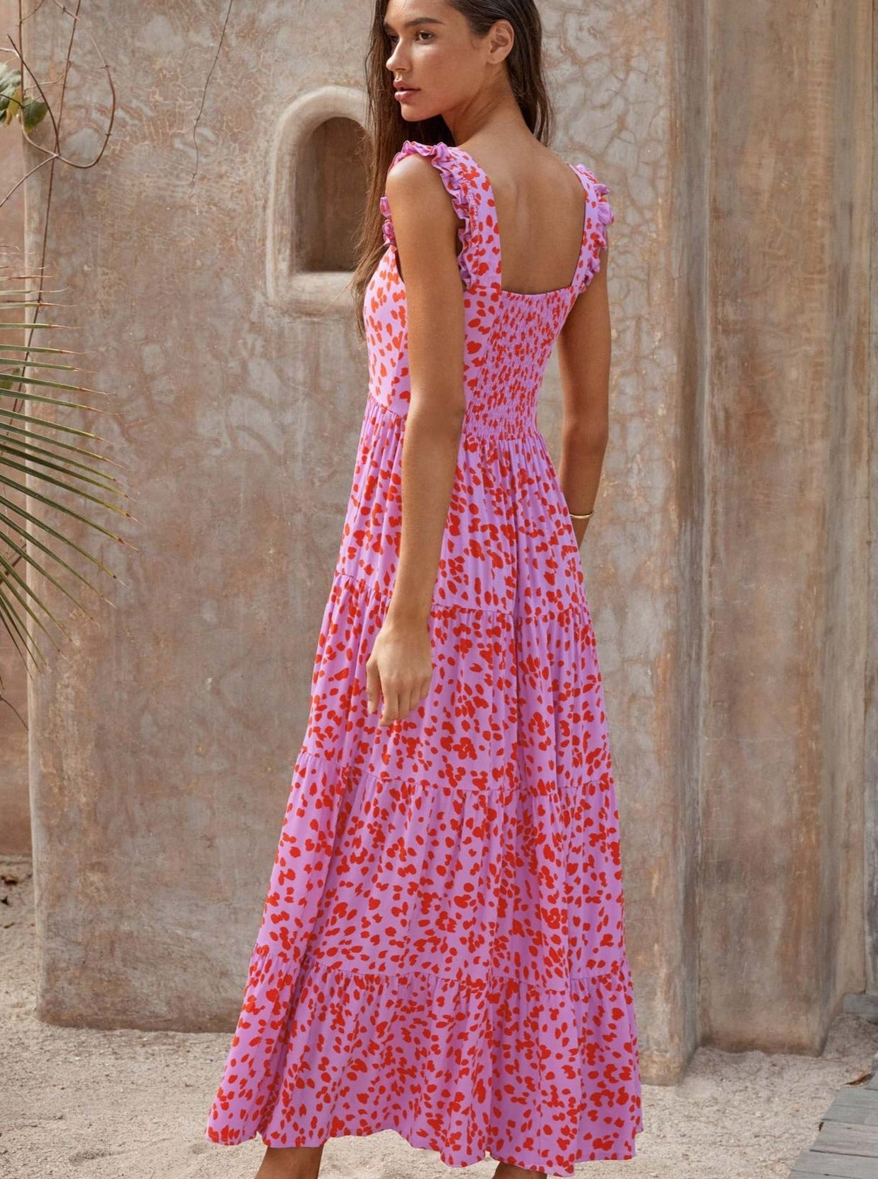 Bohemian Halter Flowy Midi Dress