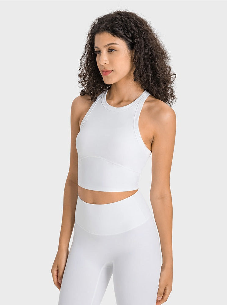 Stretchable High Waist Yoga Exercise Sleeveless Shirt