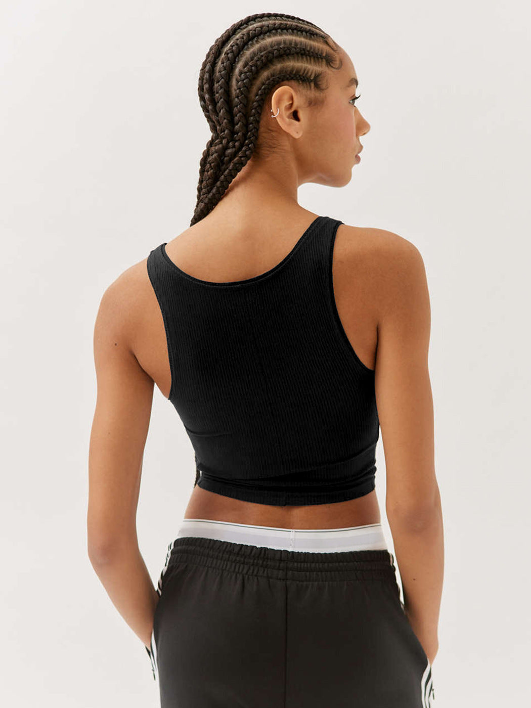 Black Knitted Sexy Bodycon Crop Top