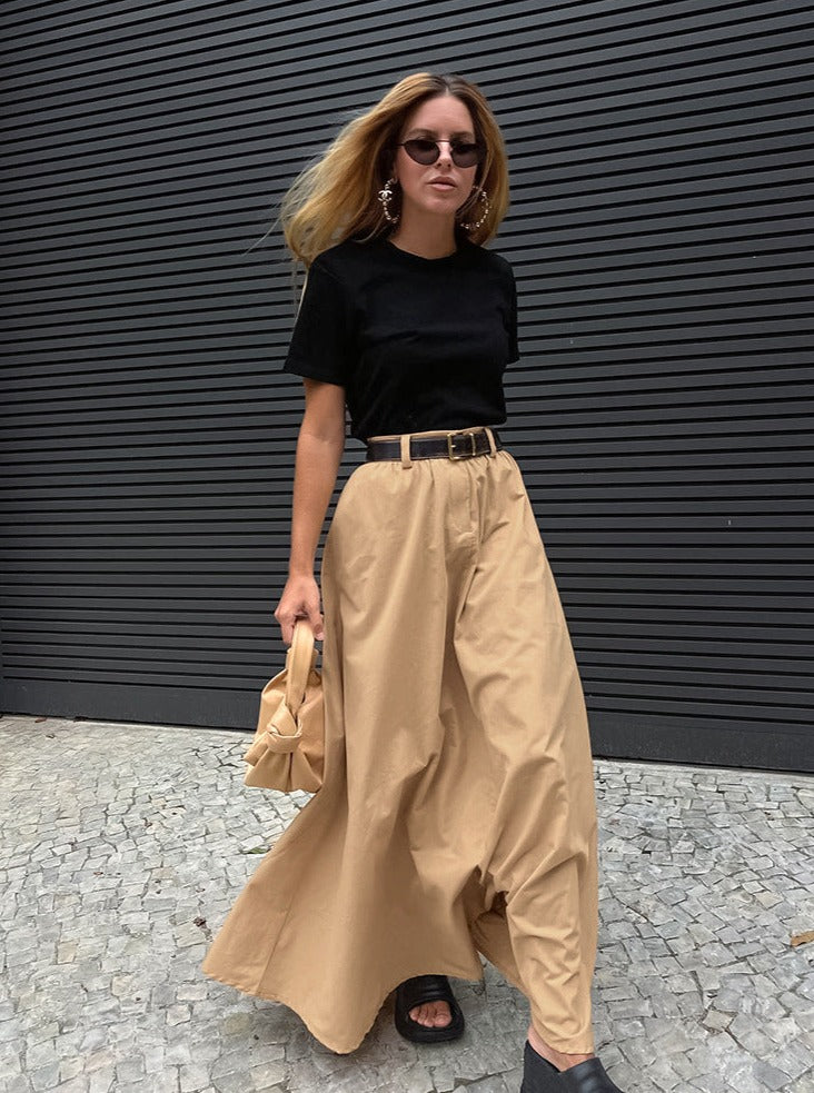 Solid Color Maxi Skirt