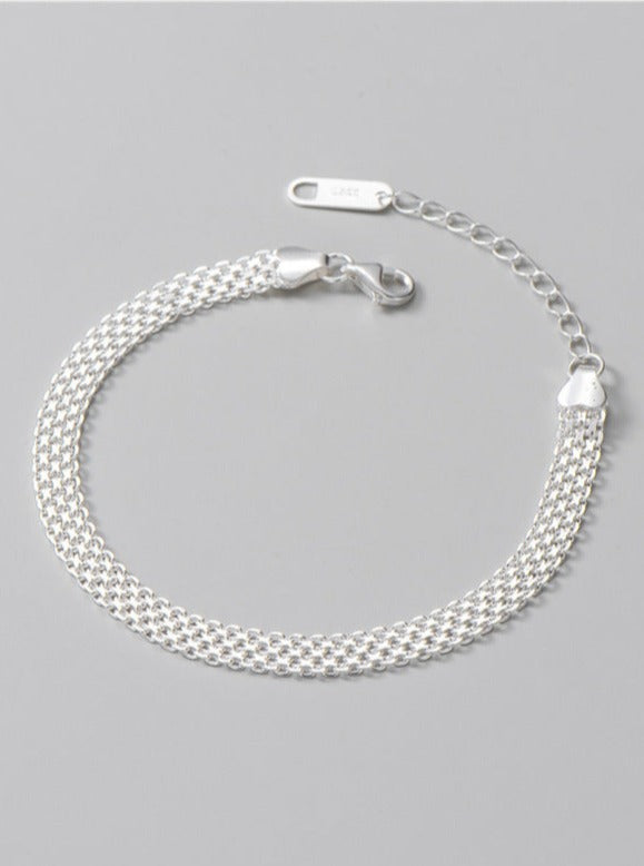 Pulsera brillante de estilo coreano en plata de ley