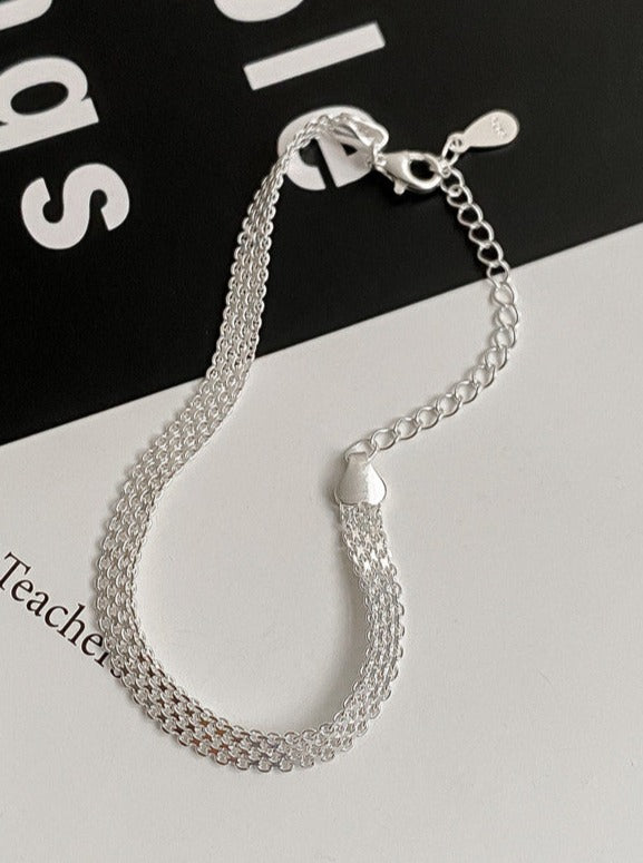 Pulsera brillante de estilo coreano en plata de ley