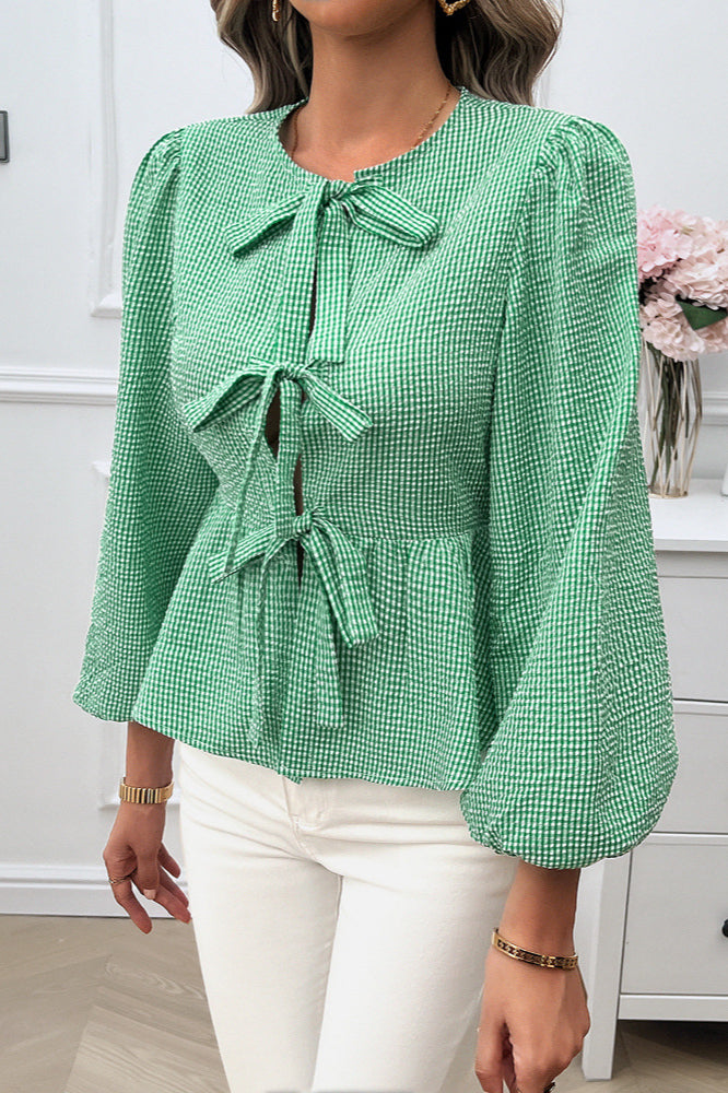 Elegant Bow Ties Accent Blouse