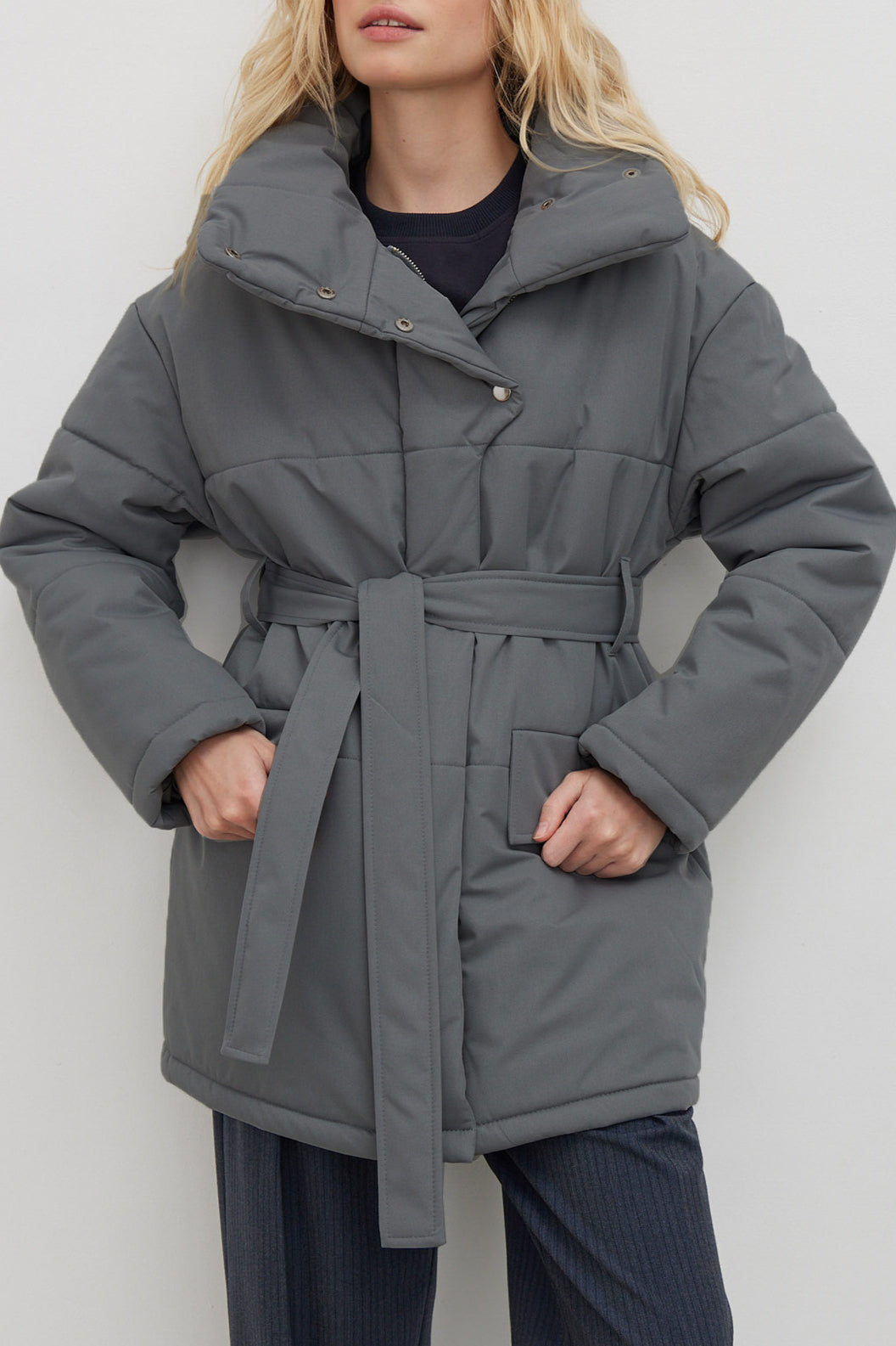 Damen Puffer Mantel mit Taillengürtel – Eleganz trifft Komfort