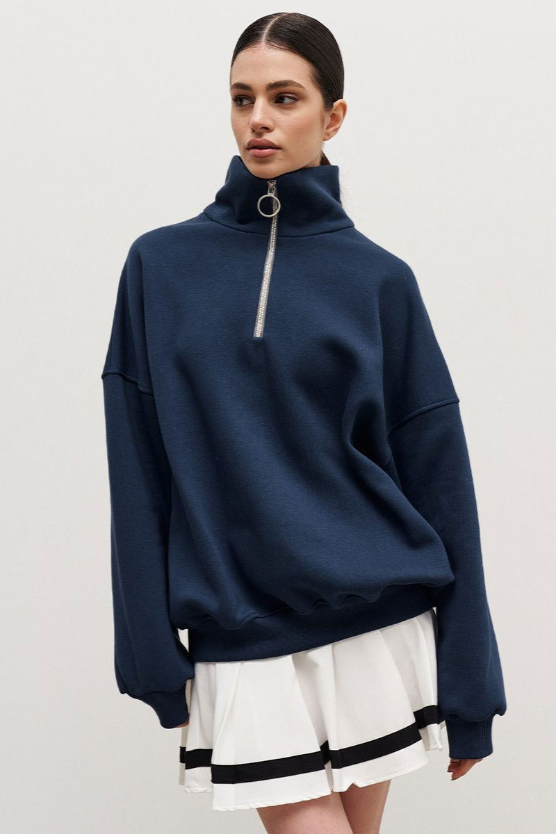 Half-Zip Pullover Damen Oversize – Sportlicher Casual Look