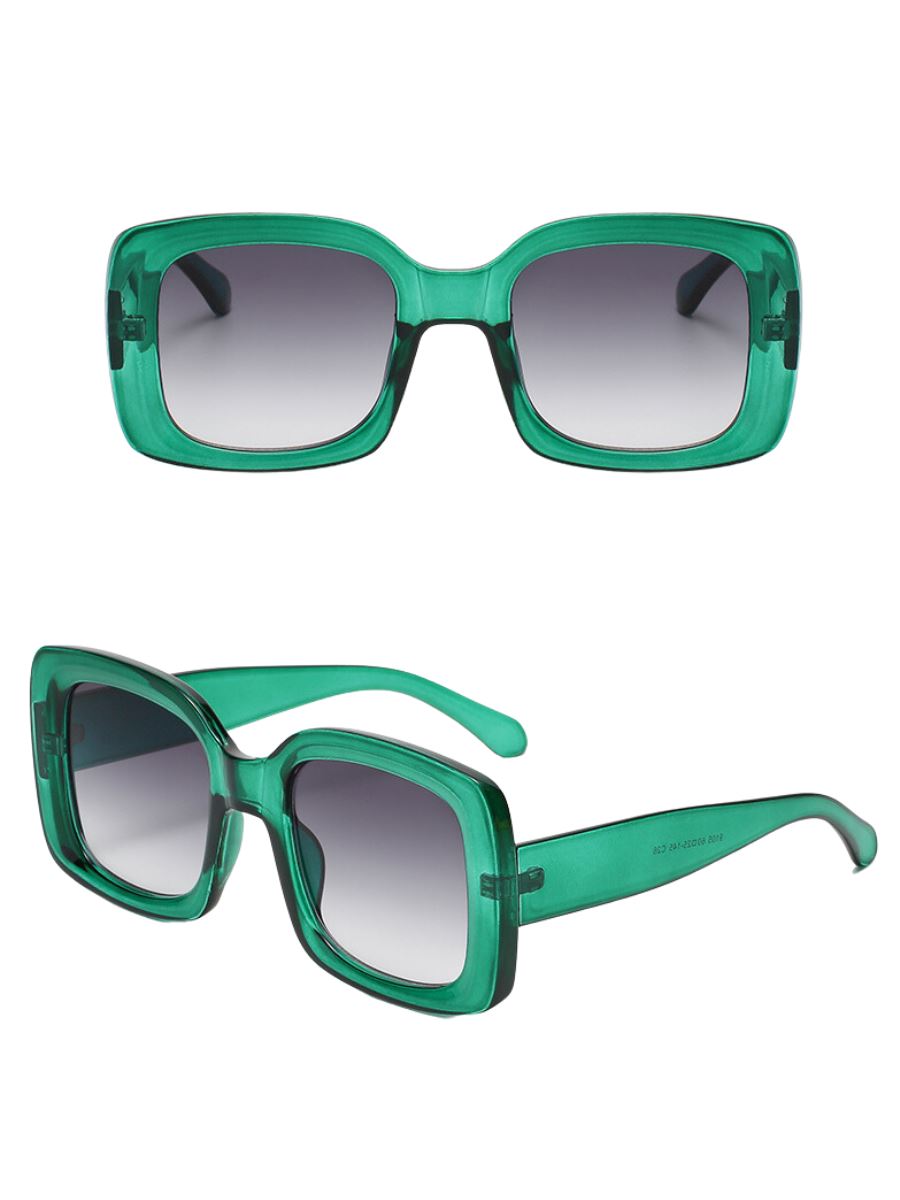 Chic Fleek Square Sunglasses Pinchbox Green 